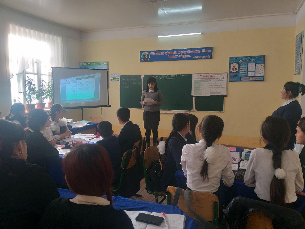 Teacher of the department of Uzbek linguistics Ruzmetova Mehrio conducted master classes for teachers and students in the school №3 of Gurlan district