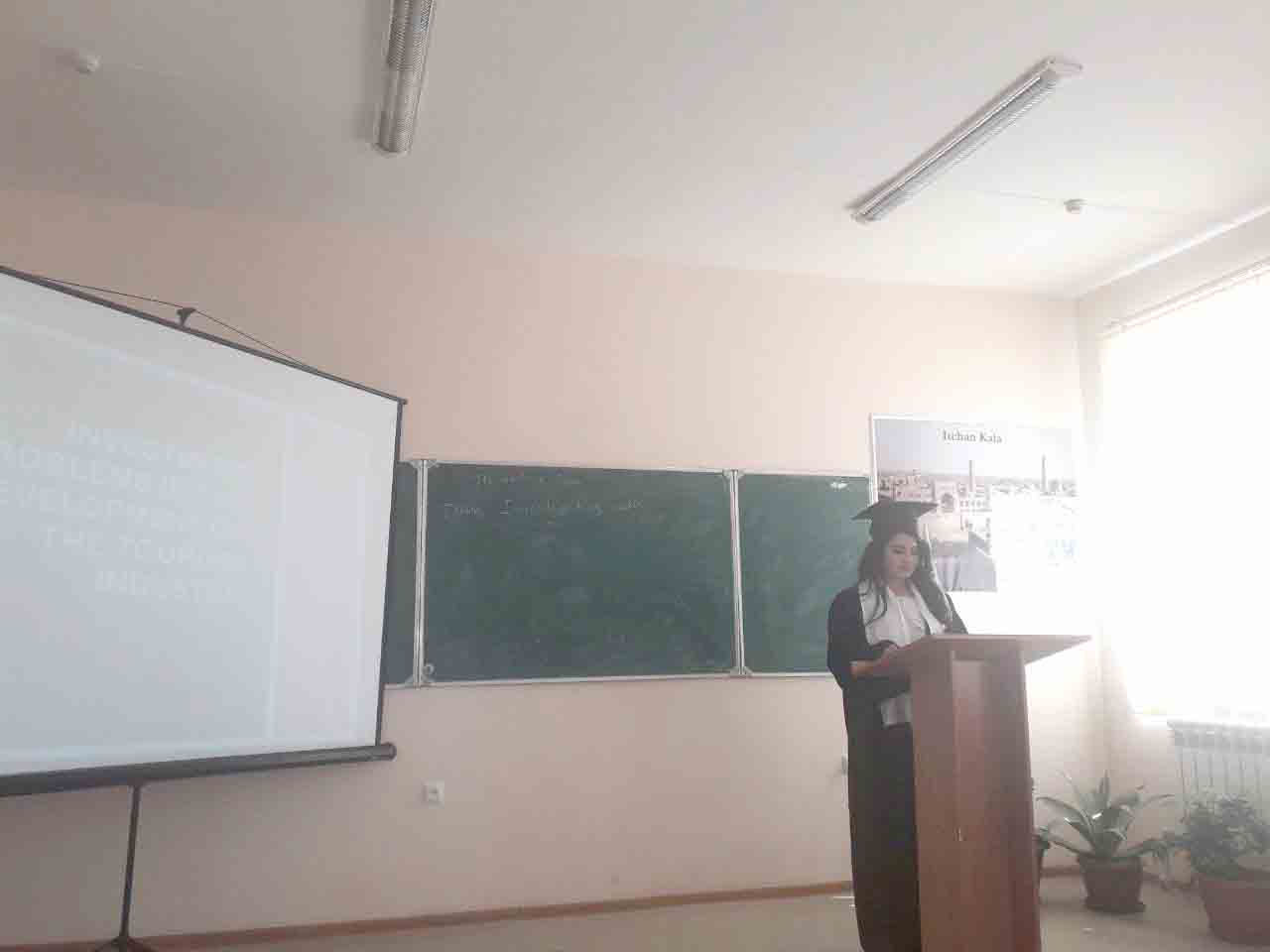 Defense of graduate thesis is being hold in the faculty of Tourism and Economics, 