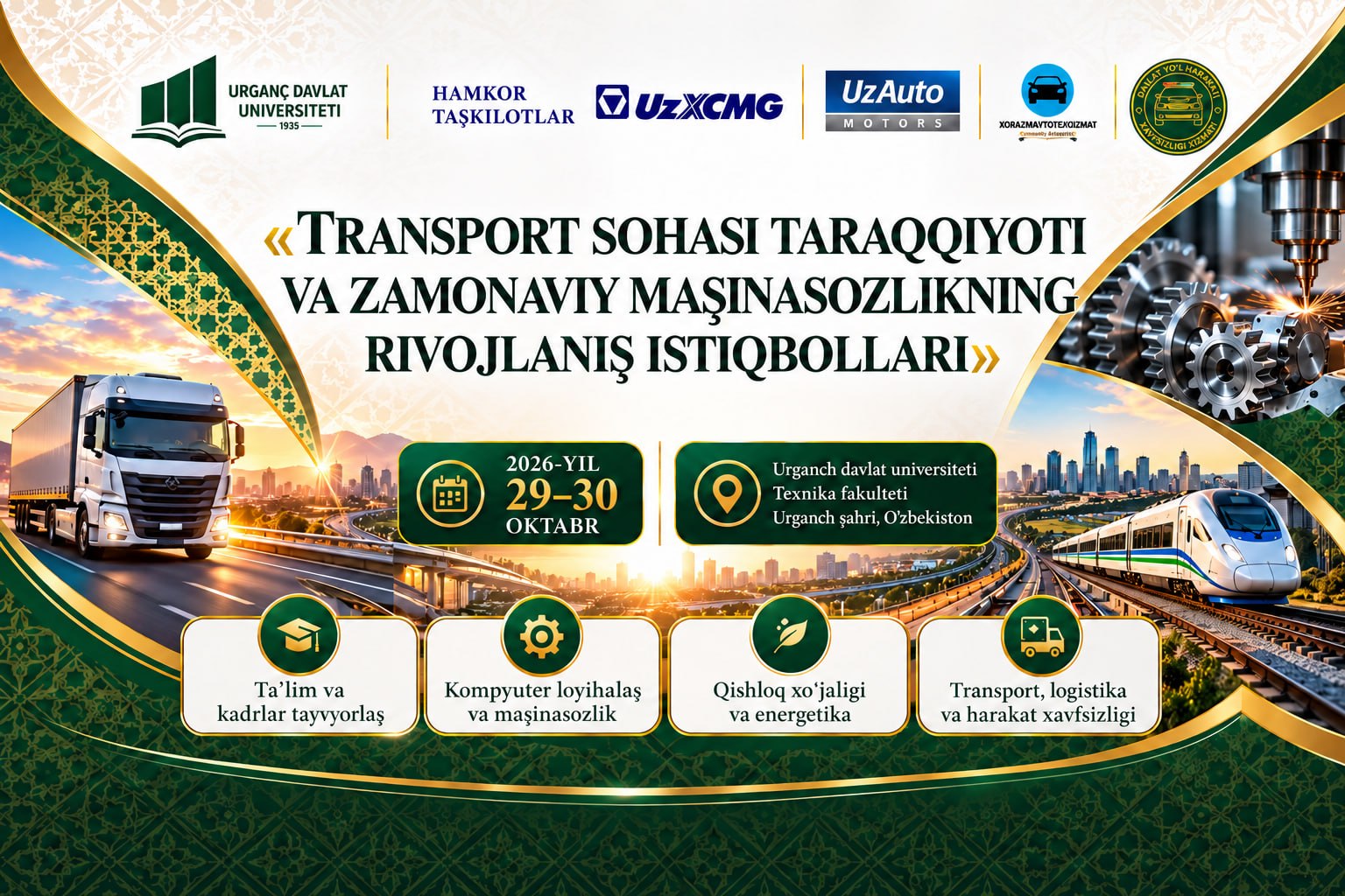 UrDUda “Transport sohasi taraqqiyoti va zamonaviy maşinasozlikning rivojlaniş istiqbollari” mavzusida respublika ilmiy-texnik anjumani bölib ötdi