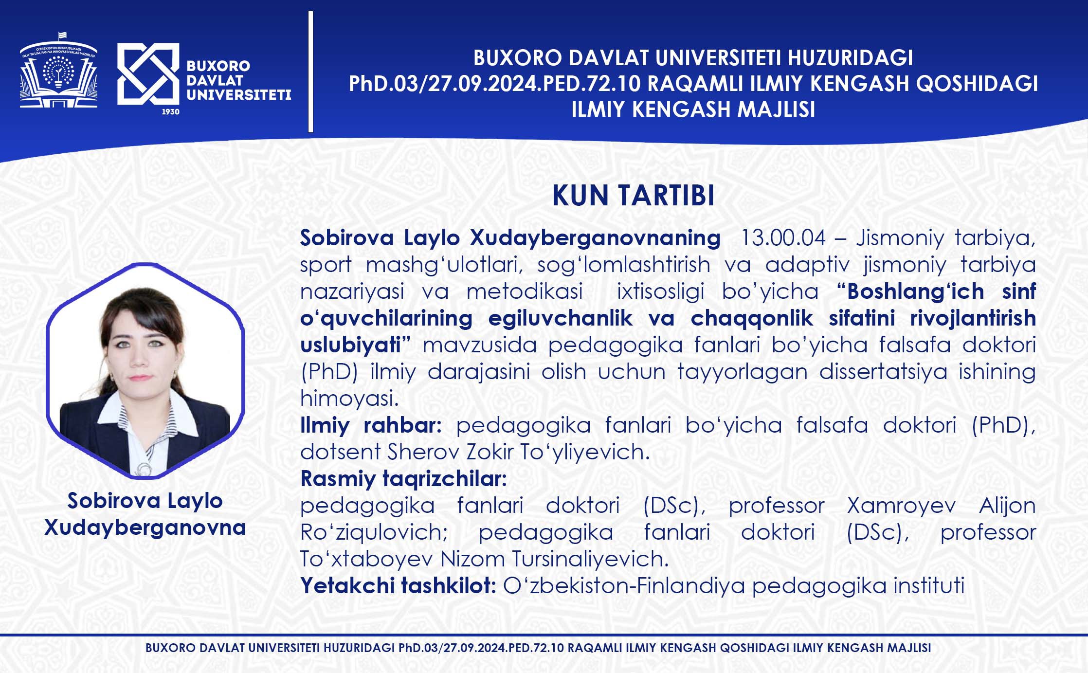 Dissertation defense