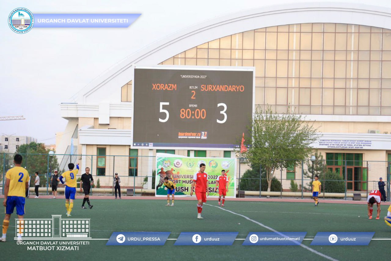 urdu.uz, "Universiada" sport musobaqalarining futbol boʻyicha Respublika final bosqichining 2-tur oʻyinlari boʻlib oʻtdi. 