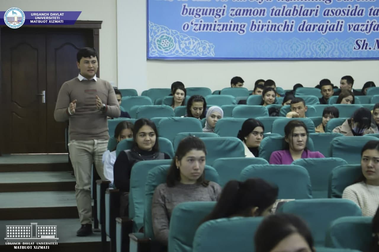 urdu.uz;Urganch davlat universitetida “Xorazm viloyatidagi  islohotlar: natijalar va istiqboldagi  ustuvor vazifalar”  mavzusida ma’naviy-ma’rifiy tadbir o‘tkazildi