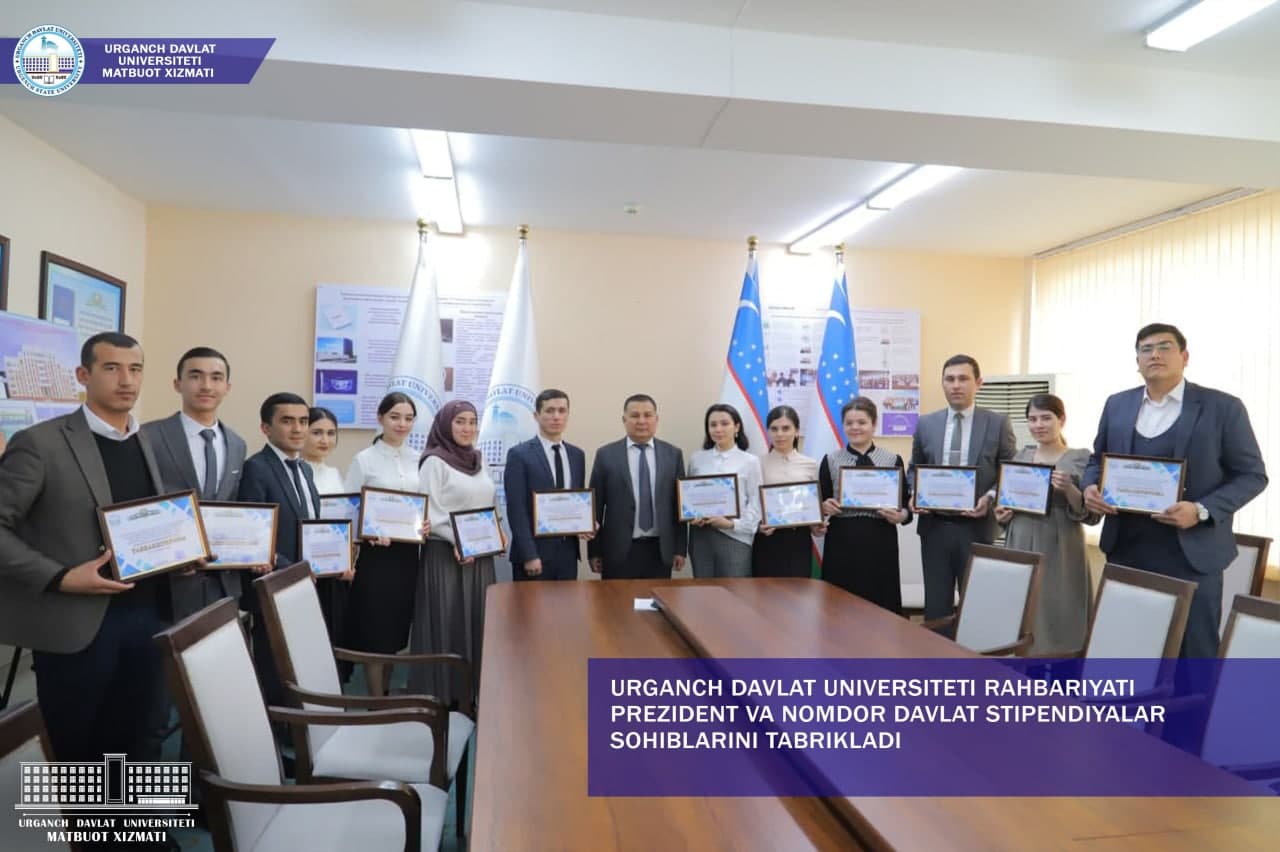 The administration of Urgench State University congratulated winners of the Presidential and other prestigious scholarships